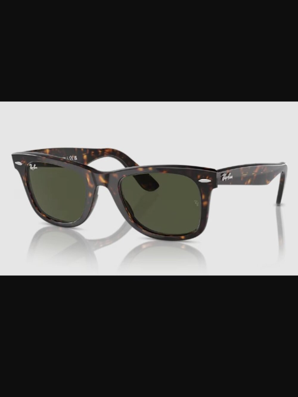 Ray-Ban Original RB2140 Wayfarer Tortoiseshell & Green Lens Sunglasses